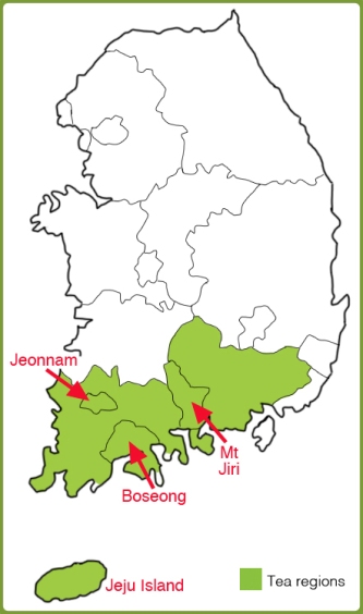 Korea tea regions